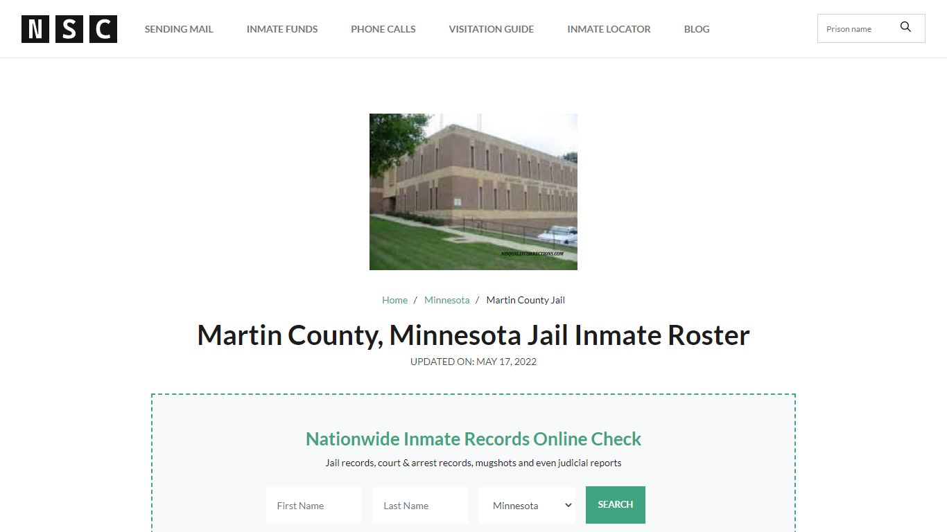 Martin County, Minnesota Jail Inmate List